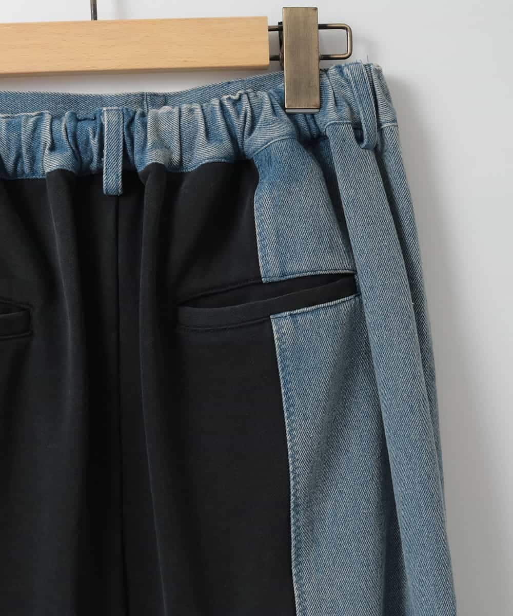 ZMHAE27168 al'aise modulation(アレーズモジュレーション) 異素材ドッキングデニムスカート ブラック