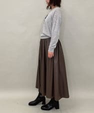 ZMHAE30130 al'aise modulation(アレーズモジュレーション) ウエストギャザーフェイクレザースカート ブラウン