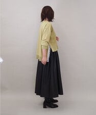 ZMHAE30130 al'aise modulation(アレーズモジュレーション) ウエストギャザーフェイクレザースカート ブラック