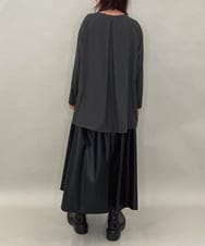 ZMHAE30130 al'aise modulation(アレーズモジュレーション) ウエストギャザーフェイクレザースカート ブラック