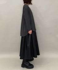 ZMHAE30130 al'aise modulation(アレーズモジュレーション) ウエストギャザーフェイクレザースカート ブラック