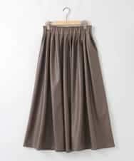 ZMHAE30130 al'aise modulation(アレーズモジュレーション) ウエストギャザーフェイクレザースカート ブラウン