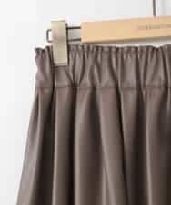 ZMHAE30130 al'aise modulation(アレーズモジュレーション) ウエストギャザーフェイクレザースカート ブラウン