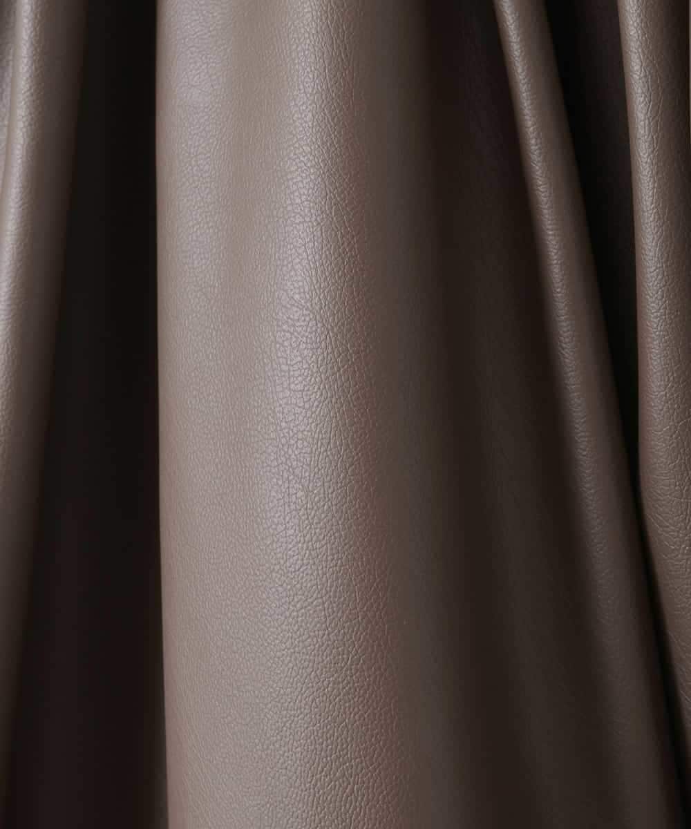 ZMHAE30130 al'aise modulation(アレーズモジュレーション) ウエストギャザーフェイクレザースカート ブラウン