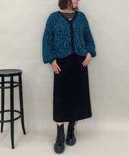 ZMHAE31130 al'aise modulation(アレーズモジュレーション) レザーポイントデザインタイトスカート ブラック