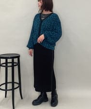 ZMHAE31130 al'aise modulation(アレーズモジュレーション) レザーポイントデザインタイトスカート ブラック