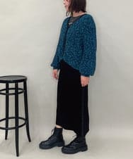 ZMHAE31130 al'aise modulation(アレーズモジュレーション) レザーポイントデザインタイトスカート ブラック