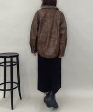 ZMHAE31130 al'aise modulation(アレーズモジュレーション) レザーポイントデザインタイトスカート ブラック