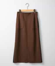 ZMHAE31130 al'aise modulation(アレーズモジュレーション) レザーポイントデザインタイトスカート ブラウン