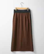 ZMHAE31130 al'aise modulation(アレーズモジュレーション) レザーポイントデザインタイトスカート ブラウン