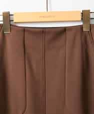 ZMHAE31130 al'aise modulation(アレーズモジュレーション) レザーポイントデザインタイトスカート ブラウン