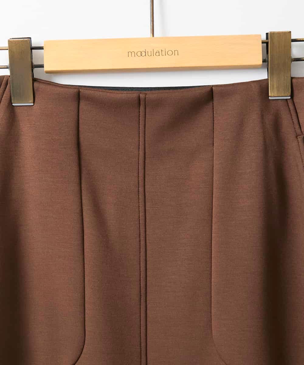 ZMHAE31130 al'aise modulation(アレーズモジュレーション) レザーポイントデザインタイトスカート ブラウン