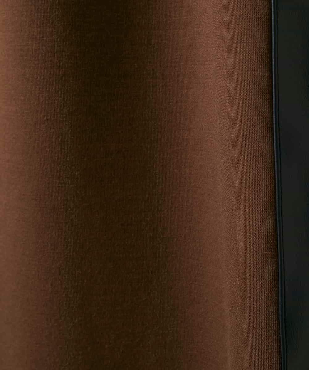 ZMHAE31130 al'aise modulation(アレーズモジュレーション) レザーポイントデザインタイトスカート ブラウン