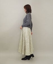 ZMHAE32140 al'aise modulation(アレーズモジュレーション) ふくれジャカードデザインフレアスカート グリーン