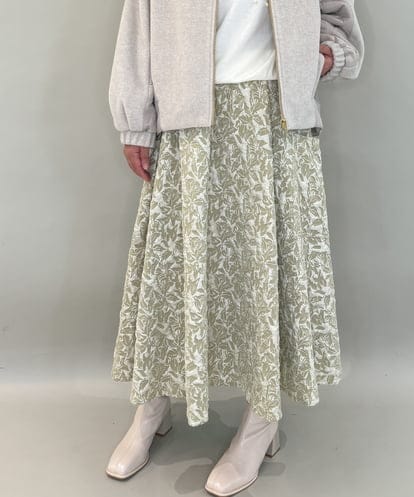 ZMHAE32140 al'aise modulation ふくれジャカードデザインフレアスカート