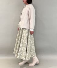 ZMHAE32140 al'aise modulation(アレーズモジュレーション) ふくれジャカードデザインフレアスカート グリーン