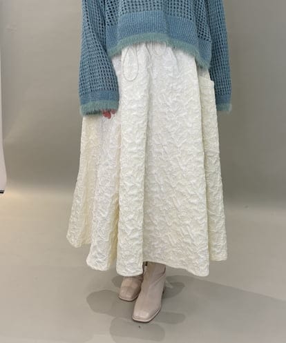 ZMHAE32140 al'aise modulation ふくれジャカードデザインフレアスカート