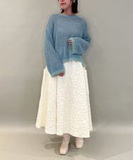 ZMHAE32140 al'aise modulation(アレーズモジュレーション) ふくれジャカードデザインフレアスカート アイボリー