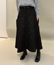 ZMHAE32140 al'aise modulation(アレーズモジュレーション) ふくれジャカードデザインフレアスカート ブラック