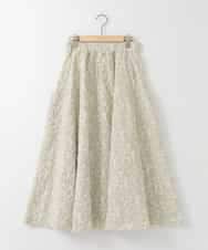 ZMHAE32140 al'aise modulation(アレーズモジュレーション) ふくれジャカードデザインフレアスカート グリーン