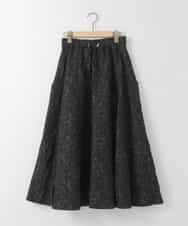 ZMHAE32140 al'aise modulation(アレーズモジュレーション) ふくれジャカードデザインフレアスカート ブラック