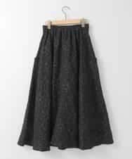 ZMHAE32140 al'aise modulation(アレーズモジュレーション) ふくれジャカードデザインフレアスカート ブラック
