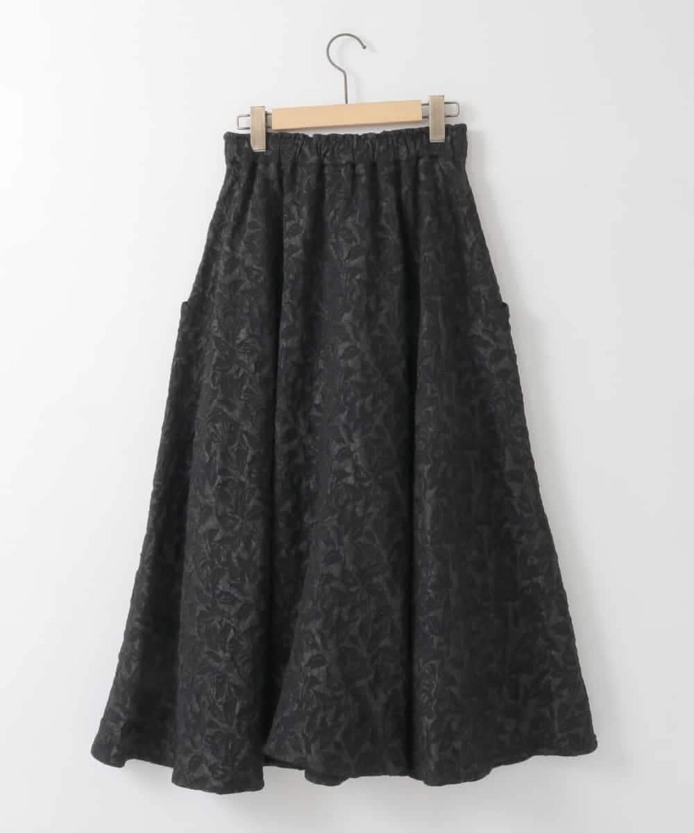 ZMHAE32140 al'aise modulation(アレーズモジュレーション) ふくれジャカードデザインフレアスカート ブラック