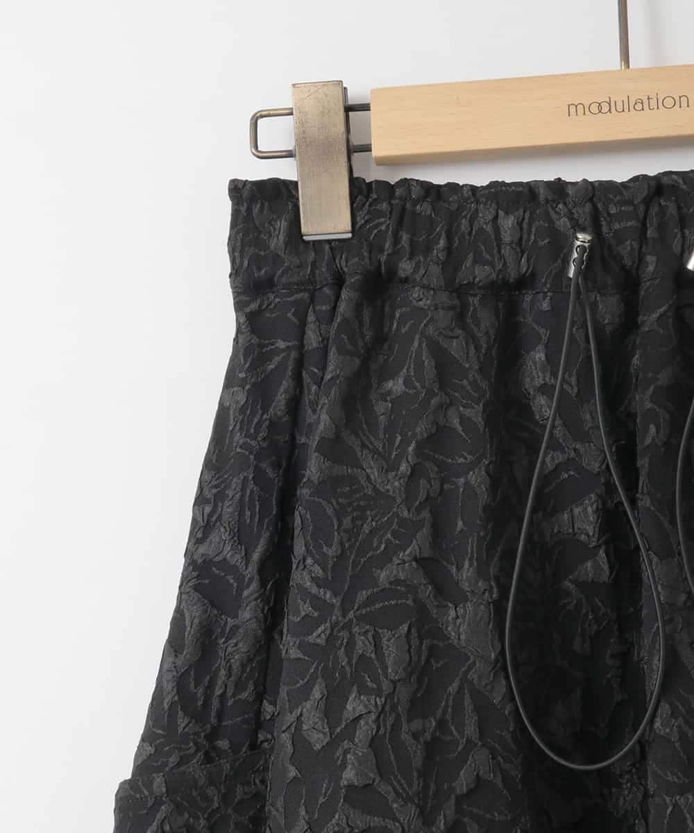 ZMHAE32140 al'aise modulation(アレーズモジュレーション) ふくれジャカードデザインフレアスカート ブラック