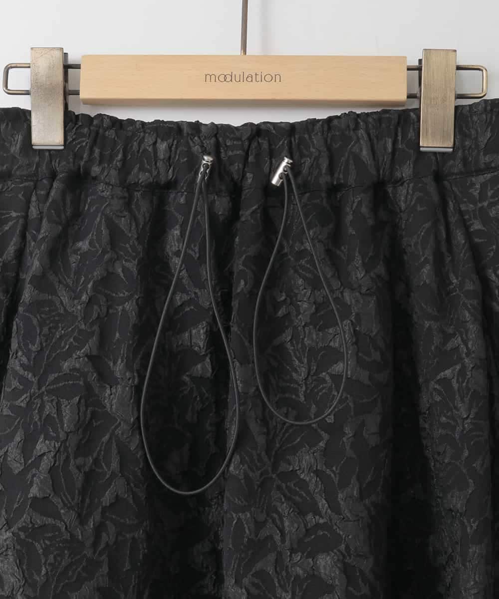 ZMHAE32140 al'aise modulation(アレーズモジュレーション) ふくれジャカードデザインフレアスカート ブラック