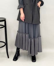 ZMHAE34160 al'aise modulation(アレーズモジュレーション) アシンメトリープリーツチュールスカート グレー