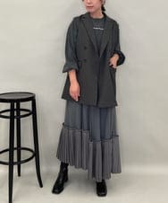 ZMHAE34160 al'aise modulation(アレーズモジュレーション) アシンメトリープリーツチュールスカート グレー