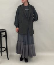 ZMHAE34160 al'aise modulation(アレーズモジュレーション) アシンメトリープリーツチュールスカート グレー