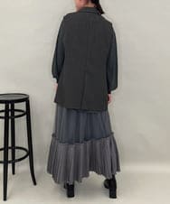 ZMHAE34160 al'aise modulation(アレーズモジュレーション) アシンメトリープリーツチュールスカート グレー