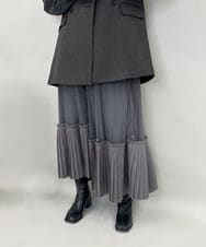 ZMHAE34160 al'aise modulation(アレーズモジュレーション) アシンメトリープリーツチュールスカート グレー