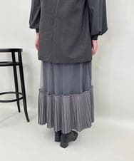 ZMHAE34160 al'aise modulation(アレーズモジュレーション) アシンメトリープリーツチュールスカート グレー