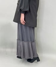 ZMHAE34160 al'aise modulation(アレーズモジュレーション) アシンメトリープリーツチュールスカート グレー