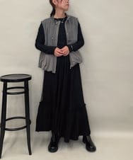 ZMHAE34160 al'aise modulation(アレーズモジュレーション) アシンメトリープリーツチュールスカート ブラック