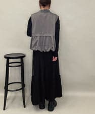 ZMHAE34160 al'aise modulation(アレーズモジュレーション) アシンメトリープリーツチュールスカート ブラック