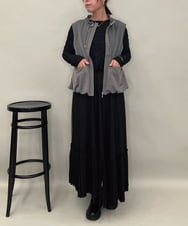 ZMHAE34160 al'aise modulation(アレーズモジュレーション) アシンメトリープリーツチュールスカート ブラック