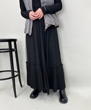 ZMHAE34160 al'aise modulation(アレーズモジュレーション) アシンメトリープリーツチュールスカート ブラック