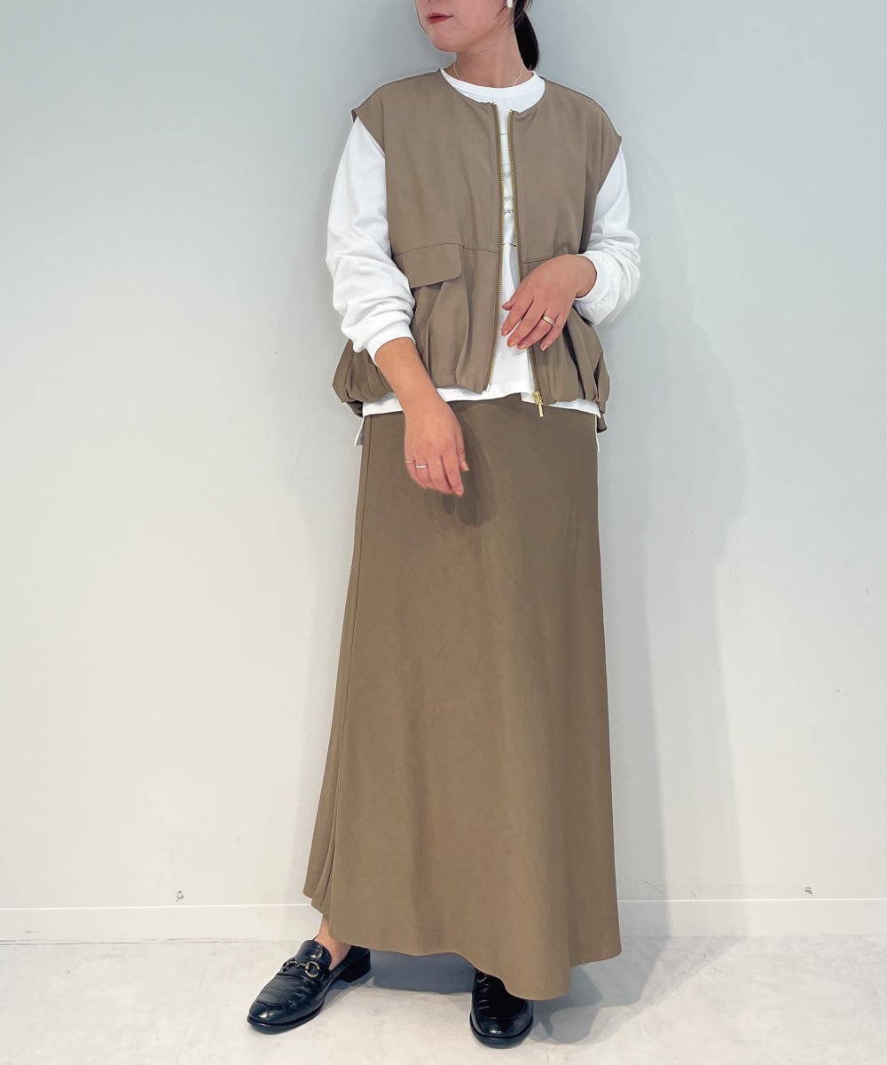 ZMHAE37110 al'aise modulation(アレーズモジュレーション) 【セットアップ対応・洗える】ソフトマーメイドロングスカート ベージュ