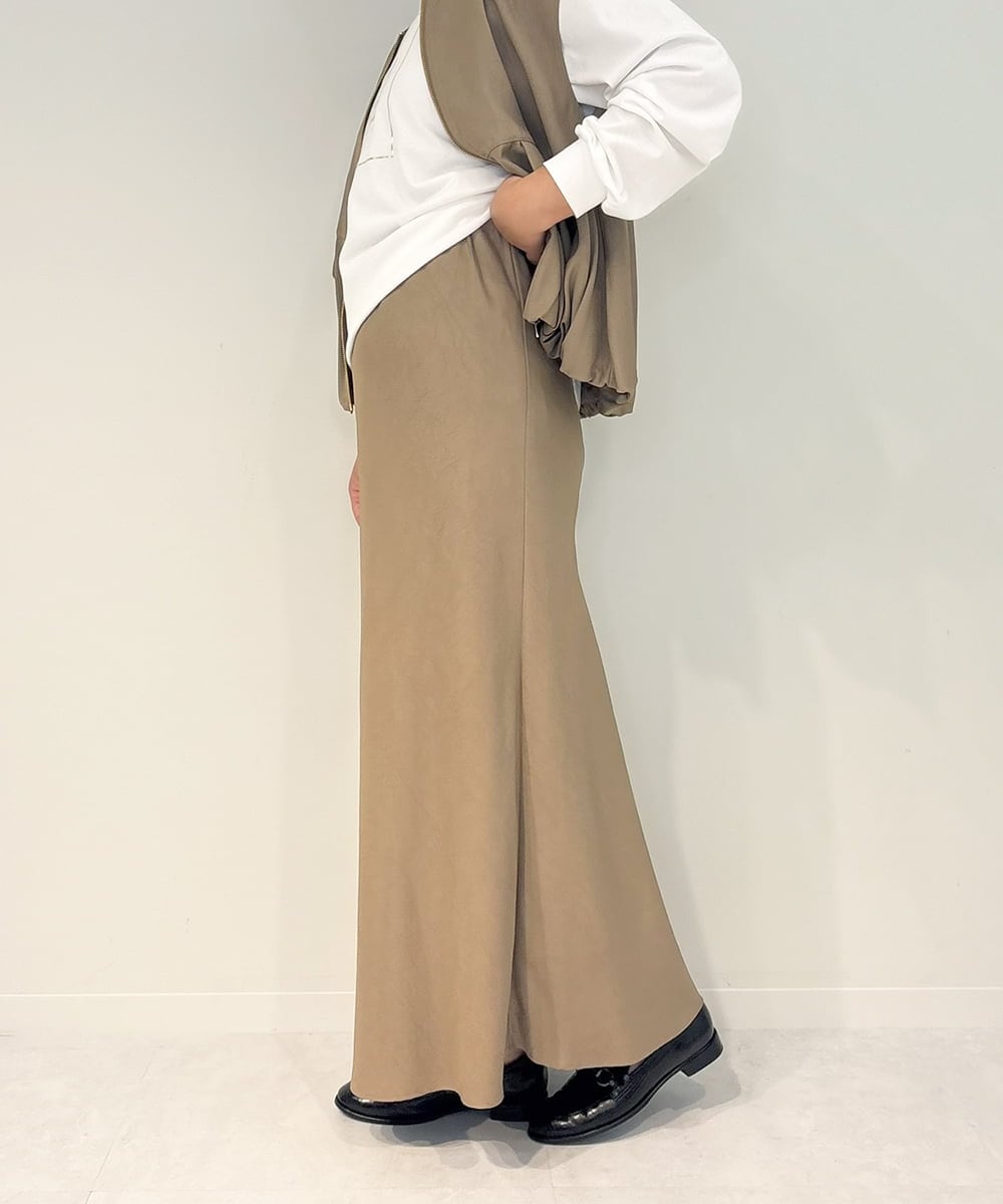 ZMHAE37110 al'aise modulation(アレーズモジュレーション) 【セットアップ対応・洗える】ソフトマーメイドロングスカート ベージュ