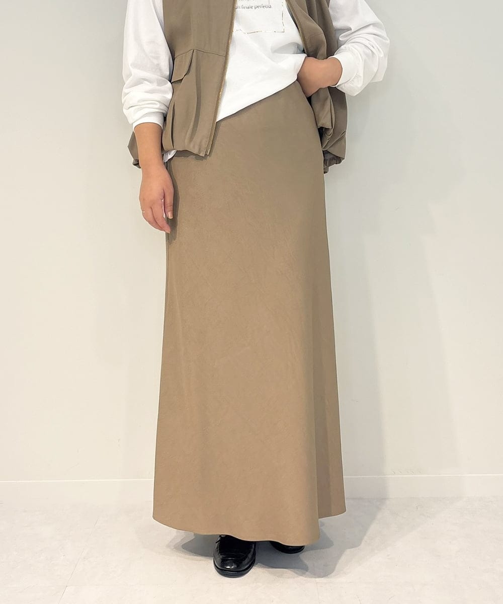 ZMHAE37110 al'aise modulation(アレーズモジュレーション) 【セットアップ対応・洗える】ソフトマーメイドロングスカート ベージュ