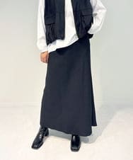 ZMHAE37110 al'aise modulation(アレーズモジュレーション) 【セットアップ対応・洗える】ソフトマーメイドロングスカート ブラック