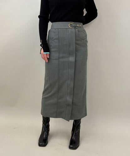 ZMHAE39108 al'aise modulation 【セットアップ対応】ベルトデザインストレッチタイトスカート