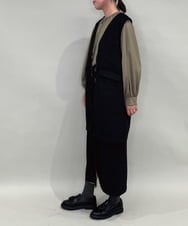 ZMHAE39108 al'aise modulation(アレーズモジュレーション) 【セットアップ対応】ベルトデザインストレッチタイトスカート ブラック