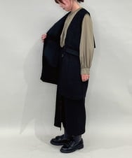 ZMHAE39108 al'aise modulation(アレーズモジュレーション) 【セットアップ対応】ベルトデザインストレッチタイトスカート ブラック