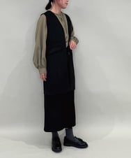 ZMHAE39108 al'aise modulation(アレーズモジュレーション) 【セットアップ対応】ベルトデザインストレッチタイトスカート ブラック