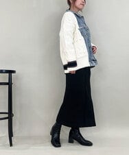 ZMHAE39108 al'aise modulation(アレーズモジュレーション) 【セットアップ対応】ベルトデザインストレッチタイトスカート ブラック