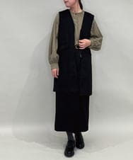 ZMHAE39108 al'aise modulation(アレーズモジュレーション) 【セットアップ対応】ベルトデザインストレッチタイトスカート ブラック